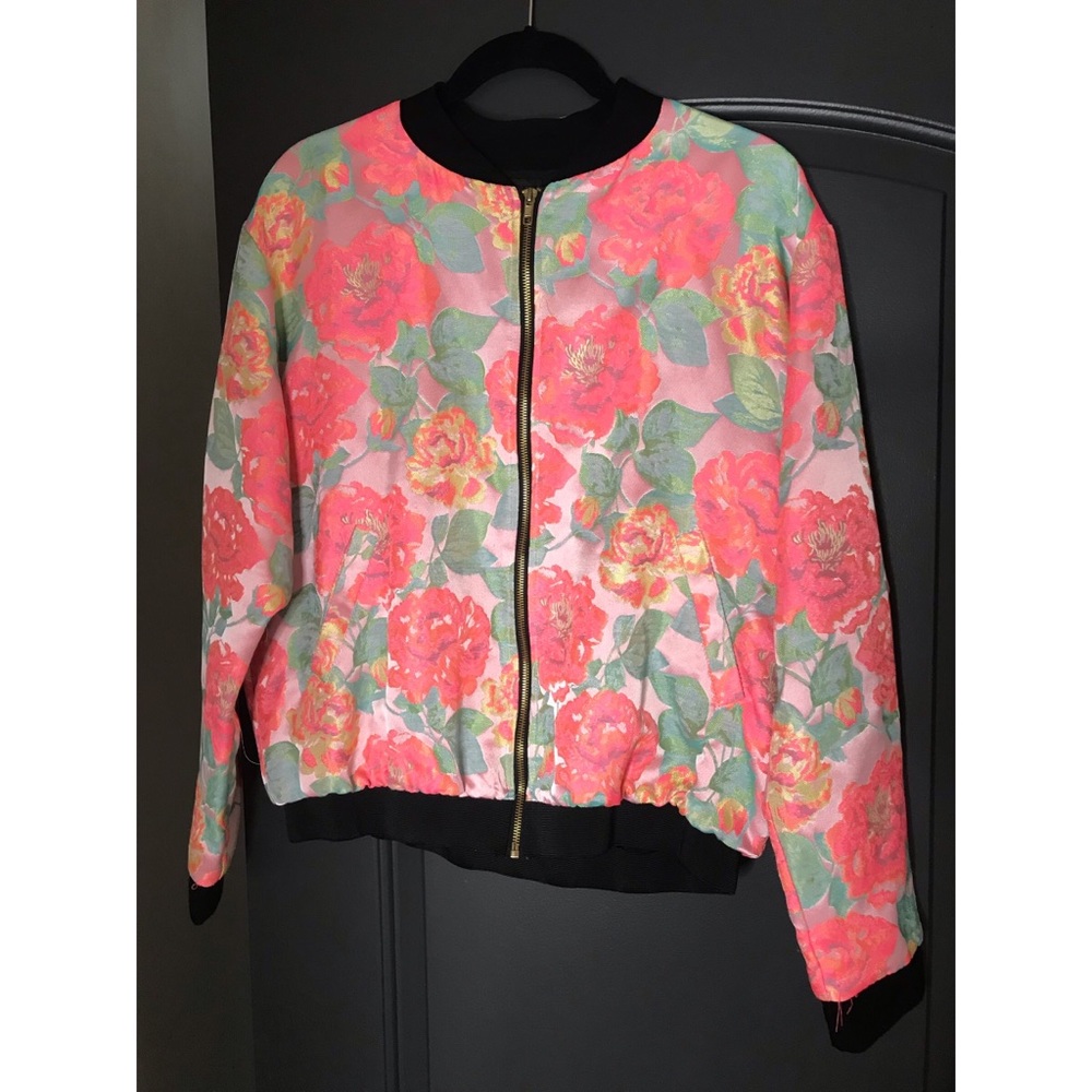 Topshop floral bomber jacket